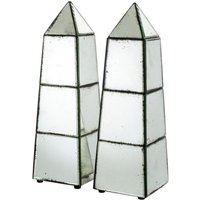 Casa Padrino Luxus Obelisk Skulpturen Set (2 Stk) Antik Stil Spiegelglas - Hotel Einrichtung - Luxus Dekoration