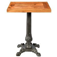 Casa Padrino Barock Beistelltisch Eisen mit Massivholz Platte 60 x 60 x H74 cm - Jugendstil Tisch