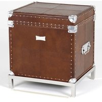 Casa Padrino Vintage Echtleder Koffertisch Braun 45 x 40 x H50 cm - Echt Leder Vintage Look