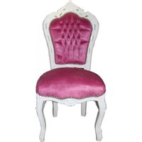 Casa Padrino Barock Esszimmer Stuhl Rosa / WeiØ - Möbel