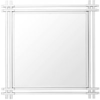 Casa Padrino Luxus Spiegel Art Deco 90 x 90 cm Edelstahl poliert - Wandspiegel - Luxus Hotel Möbel Collection
