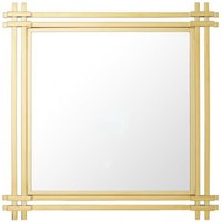 Casa Padrino Luxus Spiegel Art Deco 90 x 90 cm Edelstahl poliert Goldfarben - Wandspiegel - Luxus Hotel Möbel Collection