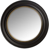 Casa Padrino Luxus Wand Spiegel Neo Klassisch Schwarz mit goldener Innenumrandung convex gewölbt 75 x 75 cm - Wandspiegel