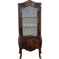 Casa Padrino Barock Vitrine Leopard - Vitrinenschrank - Wohnzimmerschrank
