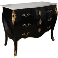 Casa Padrino Barock Luxus Kommode Schwarz / Gold / WeiØ 110 cm - Barock Möbel