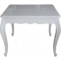 Casa Padrino Barock Esstisch Weiss 100 cm x 100 cm- Esszimmer Tisch - Antik Stil Möbel