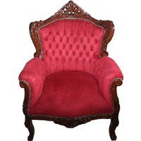 Casa Padrino Barock Sessel Lord Bordeaux Rot/Braun - Antik Stil
