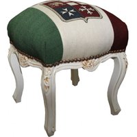 Casa Padrino Barock Sitzhocker Italien Design / Amtik Stil WeiØ Höhe 40 cm, Breite 35 cm - Barock Möbel
