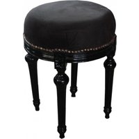 Casa Padrino Barock Sitzhocker - Rundhocker Schwarz / Schwarz - Barock Hocker Möbel