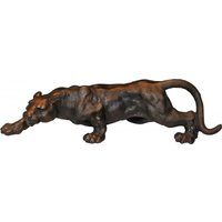 Casa Padrino Luxus Figur Panther H 11 cm, B 41 cm, T 13 cm - Massive Skulptur - Edel & Prunkvoll