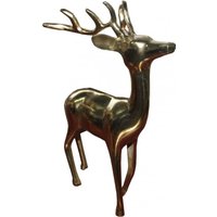 Casa Padrino Designer Deko Hirsch Gold 28 x 14 x 36cm - poliertes Aluminium - Figur Skulptur