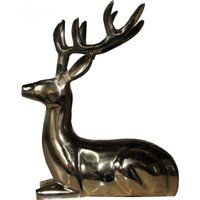 Casa Padrino Designer Deko Hirsch liegend Gold 18 x 13 x 23cm - poliertes Aluminium - Figur Skulptur