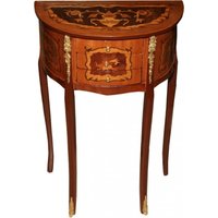 Casa Padrino Barock Kommode mit 3 Schubladen Braun Intarsien H 70 cm, B 45 cm - Antik Stil - Nachttisch Konsole