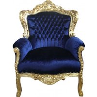 Casa Padrino Barock Sessel "King" Royalblau/Gold