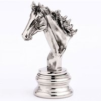 Casa Padrino Pferdekopf Skulptur Aluminum vernickelt H.23 cm - Figur Pferd