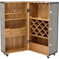 Casa Padrino Luxus Bar Schrank im Vintage Koffer Design Schwarz / WeiØ - Kommode - Art Deco Barock Jugendstil Kofferschrank - Luxus Hotel Bar Trolley