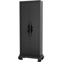 Casa Padrino Luxus Schrank Schwarz Massivholz Bronze Schlangen Griffe - Wohnzimmer Schrank Barock Jugendstil Rokoko Ladeneinrichtung - Luxus Hotel & Boutique Möbel