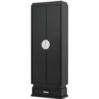 Casa Padrino Luxus Schrank Schwarz Massivholz Nickel Griffe - Wohnzimmer Schrank Barock Jugendstil Rokoko Ladeneinrichtung - Luxus Hotel & Boutique Möbel