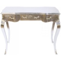 Casa Padrino Luxus Barock Schreibtisch / Konsole Silber inkl. Glasplatte 97 x 78 x 48 cm - Sekretär Luxus Möbel