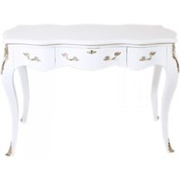 Casa Padrino Barock Schreibtisch Sekretär / Konsole WeiØ / Silber 120 x 60 x H80 cm - Luxus Möbel