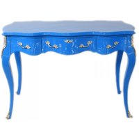 Casa Padrino Barock Schreibtisch Sekretär / Konsole Blau 120 x 60 x H80 cm - Luxus Möbel