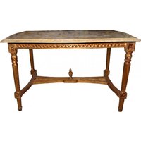 Casa Padrino Barock Couchtisch Gold mit cremefarbener Marmorplatte 96 x 64 cm - Limited Edition