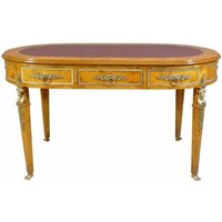 Casa Padrino Luxus Barock Empire Schreibtisch Sekretär 3 Schubladen 150 cm - Handgefertigt aus Massivholz - Barock Schreibtisch Büro Möbel