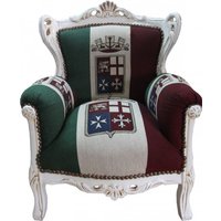 Casa Padrino Barock Kinder Sessel Italien / Creme - Thron Italien Italienische Flagge Tron