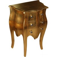 Casa Padrino Barock Kommode Gold H 70 cm, B 50 cm Mod2 - Nachttisch Schrank mit 3 Schubladen