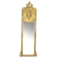 Casa Padrino Luxus Barock Wandspiegel Madonna Gold 175 x 55 cm - Massiv und Schwer - Antik Stil Spiegel