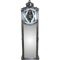 Casa Padrino Luxus Barock Wandspiegel Madonna Silber 175 x 55 cm - Massiv und Schwer - Antik Stil Spiegel