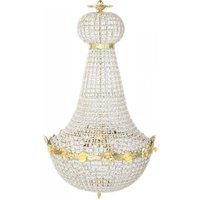 Casa Padrino Luxus Barock Decken Hängeleuchte 60 x H 110 cm - Glas / Gold