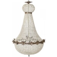 Casa Padrino Luxus Barock Decken Hängeleuchte - Glas / Oxide