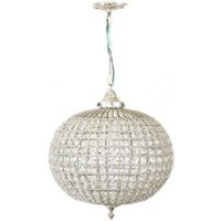 Casa Padrino Barock Decken Hängeleuchte 35 x H 65 cm - Glas Leuchte / Silber