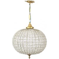 Casa Padrino Barock Decken Hängeleuchte 35 x H 65 cm - Glas Leuchte / Oxide