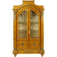 Casa Padrino Empire Vitrine Vogelaugenahorn - Vitrinenschrank - Wohnzimmerschrank Barock