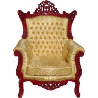 Casa Padrino Barock Sessel Al Capone Gold Muster / Braunrot - Antik Stil Wohnzimmer Möbel - Limited Edition