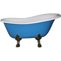 Freistehende Luxus Badewanne Jugendstil Roma Hellblau/WeiÃ/Altgold 1470mm - Barock Badezimmer - Mod1