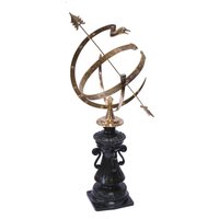 Casa Padrino Jugendstil Sonnenuhr Antik Stil Gussmetall H 105 cm - Schloss Sonnen Uhr - Luxus Garten Dekoration