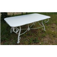 Casa Padrino Gartentisch aus Schmiedeeisen - verschiedene Farben - 120 cm x 70 cm x H45 cm - Luxus Gartenmöbel