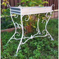 Casa Padrino Blumenständer aus Schmiedeeisen - verschiedene Farben - 113 cm x 45 cm x H83 cm - Luxus Gartenmöbel