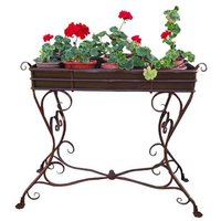 Casa Padrino Blumenständer aus Schmiedeeisen - verschiedene Farben - 113 cm x 45 cm x H83 cm - Luxus Gartenmöbel