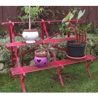 Casa Padrino Blumenständer aus Schmiedeeisen mit 3 Etagen - verschiedene Farben - 120 cm x 45 cm x H70 cm - Luxus Gartenmöbel