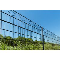 Home Deluxe Valla decorativa doble piquete diamante incl. esquineros antracita/verde MORATA - 80 cm x 46m 4x esquineros