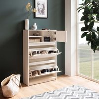 FineBuy FineBuy Schuhschrank Weiß 71x110x24 cm Schuhkipper Geschlossen, Schuhkommode Modern, Flurschrank mit Ablage, Schuhaufbewahrung Flurkommode für Schuhe Hoch