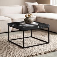 FineBuy Couchtisch 60x60x38 cm Sofatisch Modern, Design Wohnzimmertisch Quadratisch, Loungetisch Klein, Kaffeetisch Metallbeine
