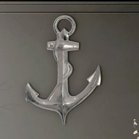 FineBuy FineBuy Deko Anker 70 cm Silber Große Aluminium-Figur Wohndeko Maritim, Design Wanddekoration Metall, Dekoration für Zuhause, XXL Wandschmuck, Wanddeko Modern