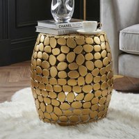 FineBuy Design Beistelltisch rund 40cm aus Aluminium – Couchtisch Alu – kleiner Wohnzimmertisch Metall – Dekotisch Wohnzimmer Handmade
