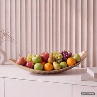 FineBuy Obstschale Schale Metall 60cm Tischdeko - Moderner Obstkorb aus Aluminium - Elegante Metallschale - Alu Früchteschale Handmade