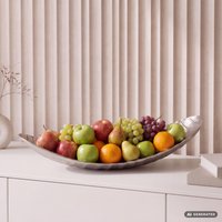 FineBuy Obstschale Schale Metall 60cm Tischdeko - Moderner Obstkorb aus Aluminium - Elegante Metallschale - Alu Früchteschale Handmade